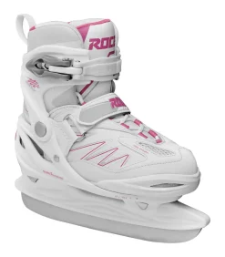 Roces Adjustable Ice Skate For Kids-Mod. Moody Ice 2.0 Girl White-Fuchsia